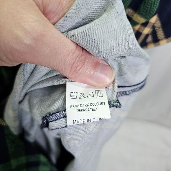 Pukavt Blue and Green Plaid Cap Sleeve Midi Dress Size 2XL - Picture 11 of 11